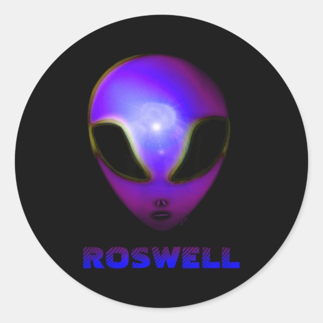 Roswell New Mexico Alien  Runder Aufkleber (Vorderseite)