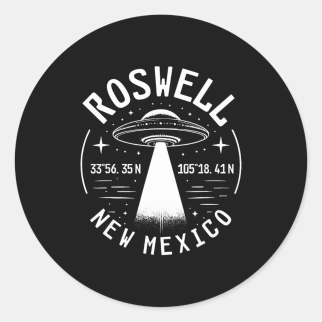 Roswell New Mexico Alien Ufo Area 51  Runder Aufkleber (Vorderseite)