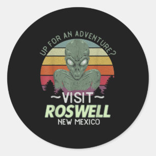 Roswell New Mexico Alienenkopf Lustiges Souvenir Z Runder Aufkleber