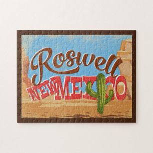 Roswell New Mexico Cartoon Wüste Vintage Travel Puzzle