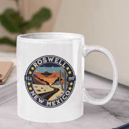 Roswell New Mexico Nostalgic UFO Backdrop Kaffeetasse