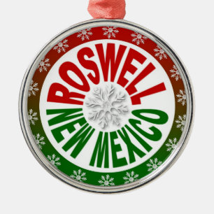 Roswell New Mexico Rot-Grün-Ornament Silbernes Ornament