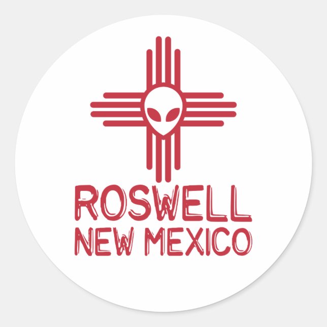 Roswell New Mexico Runder Aufkleber (Vorderseite)