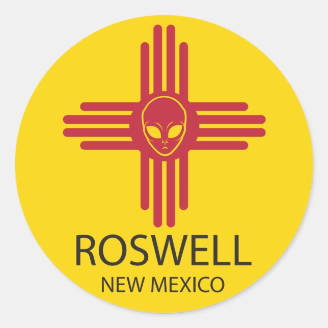 Roswell New Mexico Runder Aufkleber (Vorderseite)