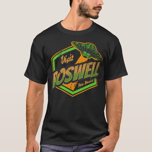 Roswell New Mexico Ufo Design besuchen T-Shirt (Vorderseite)