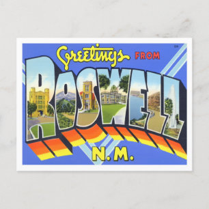 Roswell, New Mexico Vintage Große Buchstaben Postk Postkarte