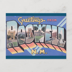 Roswell, New Mexico Vintage Reise Postkarte