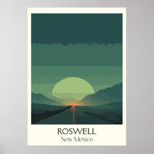 Roswell New Mexico Wüstenuntergang Poster