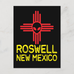 Roswell New Mexico Zia Alien Head Postkarte