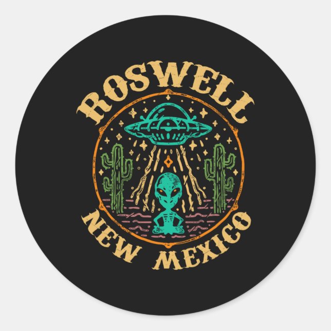 Roswell Nm 1947 - Funny Roswell Aviation New Mexic Runder Aufkleber (Vorderseite)