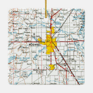 Roswell NM Topmap Keramikornament