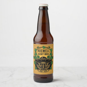 Roswell Secret Brew UFO Craft Bierflaschenetikett