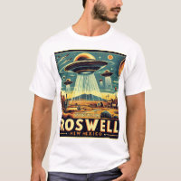 Roswell Tourism Poster - Retro UFO & Alien Parody