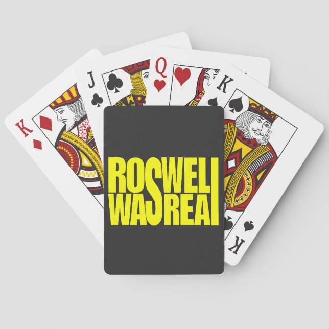Roswell UFO Crash war echt Spielkarten (Rückseite)