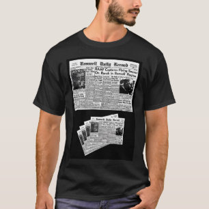 Roswell Ufo July 8th 1947- Zeitung (schwarz) T-Shirt