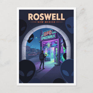 Roswell UFO Spacewalk New Mexico Postkarte