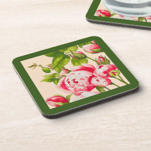 Rosy Abundance auf einem Untersetzer-Set Getränkeuntersetzer