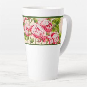 Rosy Abundance auf einer großen Latte-Tasse (B) Milchtasse