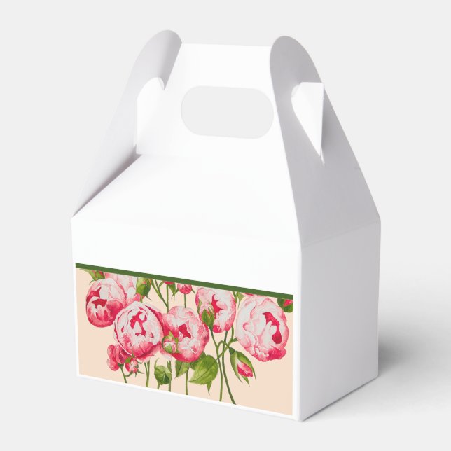 Rosy Abundance on Gable Favor Box Geschenkschachtel (Vorderseite)