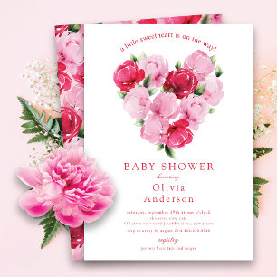 Rosy Blooms Sweetheart Baby Dusche Einladung