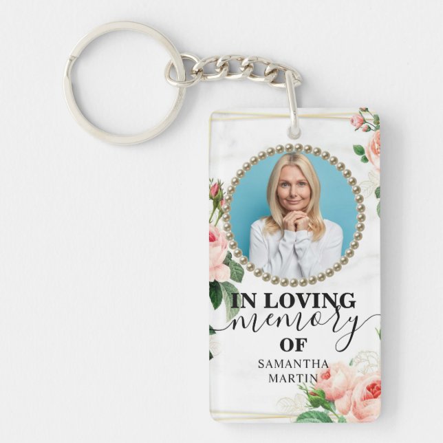 Rosy Blush in Liebe Erinnerung Geschenk Schlüssela Schlüsselanhänger (Vorderseite)