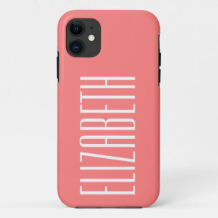 Rosy Blush Solid Color Minimalistischer Name Case-Mate iPhone Hülle