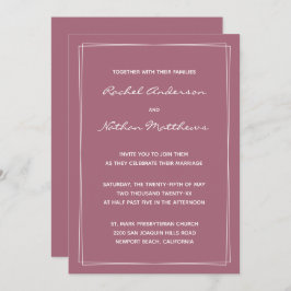 Rosy Brown Mulberry Pink Hochzeitseinladungen