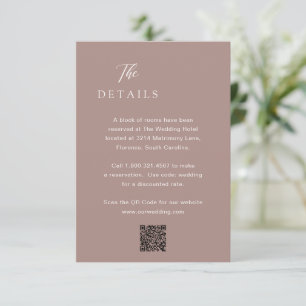 Rosy Brown Typografie Moderne Elegante Hochzeit Begleitkarte