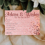 Rosy Confetti Glitzer Wedding Advice wünscht Karte<br><div class="desc">Hochzeitsratgeber und wünscht Karten für Braut- und Bräutigam-Sake,  Wünsche für Mr. & Mrs. - Brautparty,  Bachelorette Games.</div>