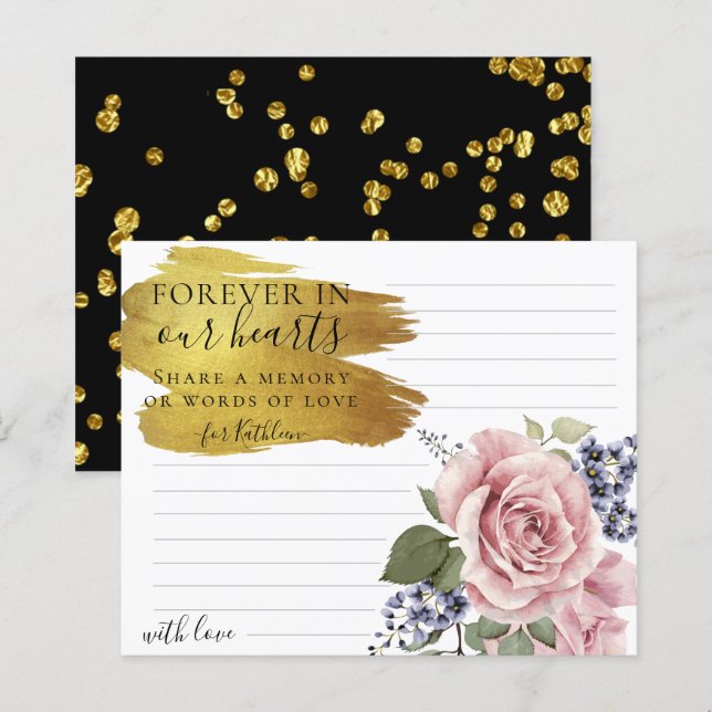 Rosy Floral Elegante gemeinsam eine Gedächtnisbeer (Vorne/Hinten)