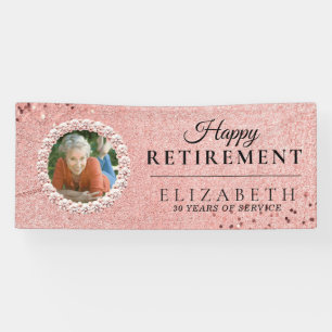 Rosy Gold Glitzer Elegantes Party für die Altersvo Banner