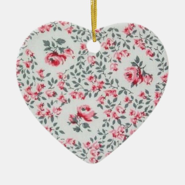 Rosy Heart Keramik Ornament (Vorne)