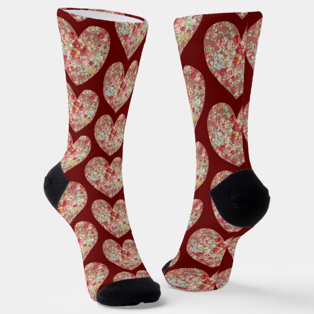 Rosy Hearts of Liebe Socks Socken (Gewinkelt)