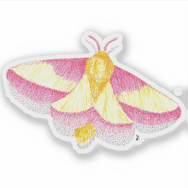 Rosy Maple Moth Aufkleber (Vorderseite)