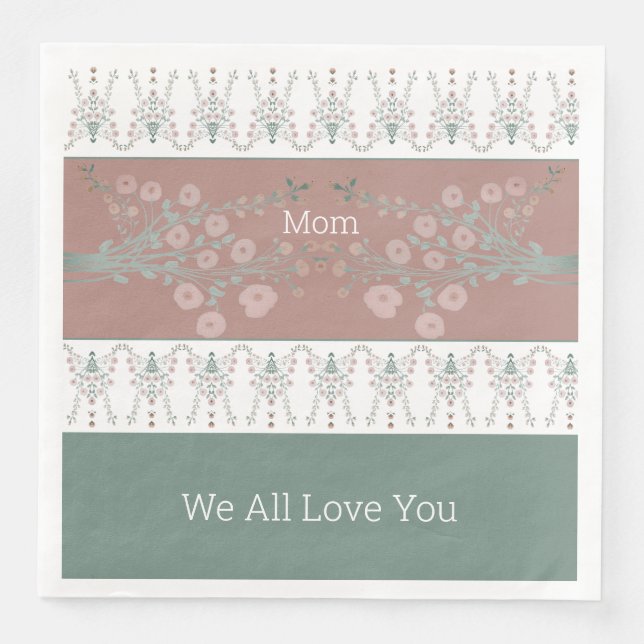 Rosy PInk mit Aquamarin Serviette (Vorderseite)