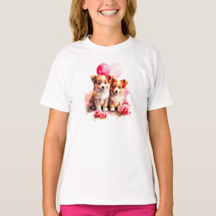 Rosy Puppy Liebe Watercolor T-Shirt