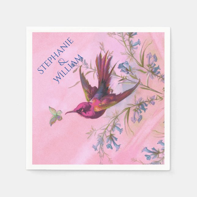 Rosy Red Hummingbird Serviette (Vorderseite)