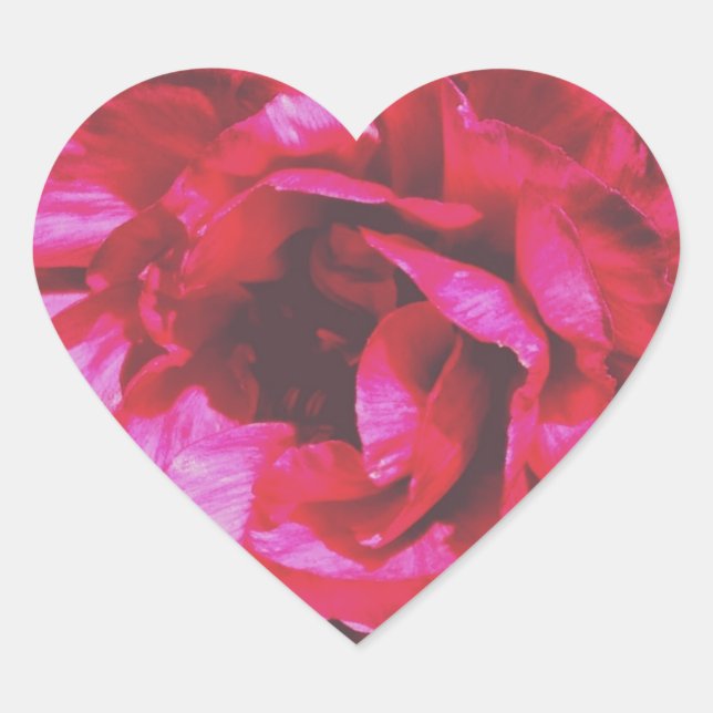 Rosy Rose Heart Stickers (Vorderseite)