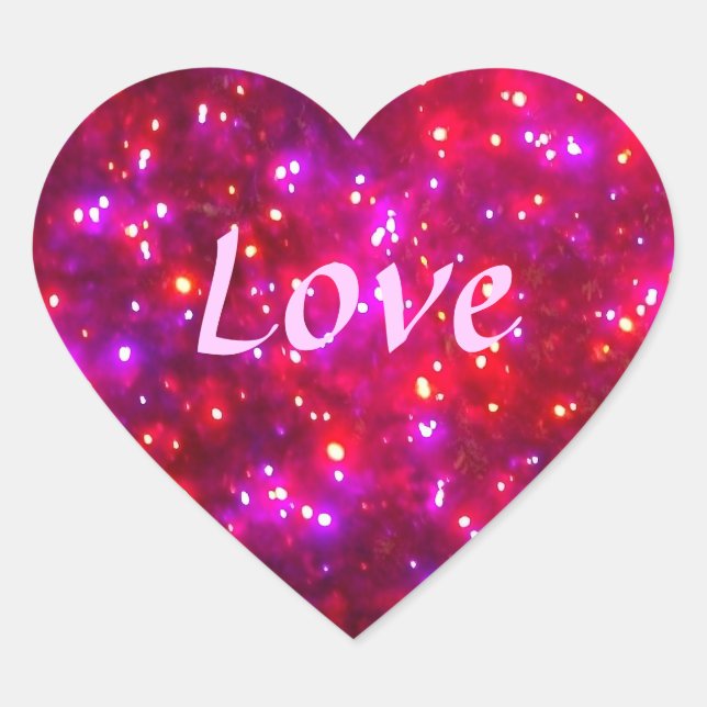 'Rosy Sparkle' Liebe Stickers (Vorderseite)