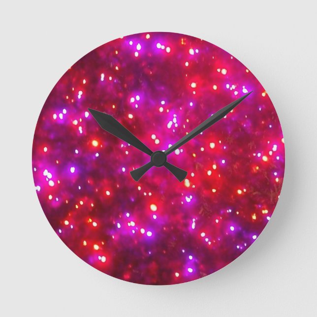 'Rosy Sparkle' Wall Clock Runde Wanduhr (Vorderseite)