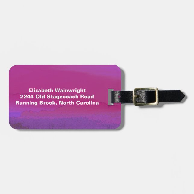 Rosy Sunset Luggage Tag Gepäckanhänger (Vorderseite horizontal)