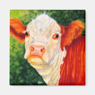 Rosy The Happy Heifer Hereford Cow Magnet