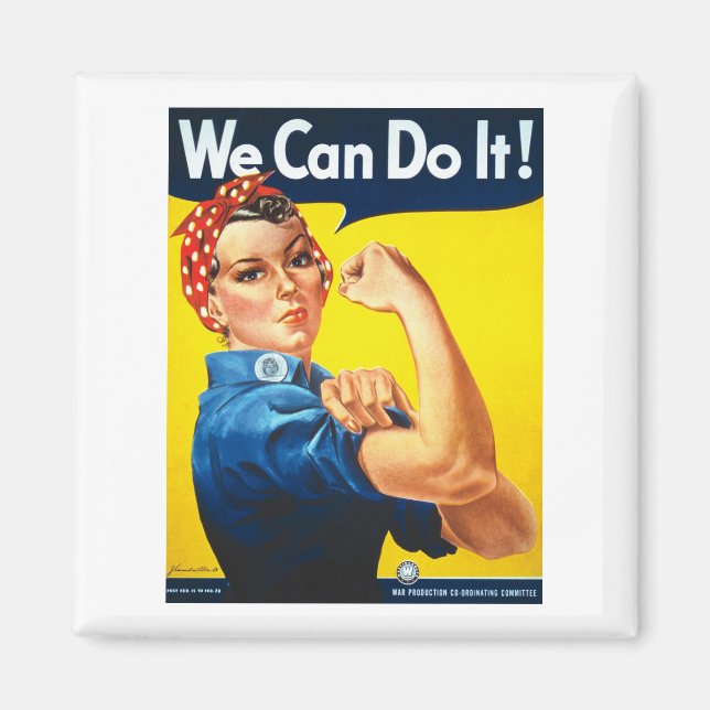 Rosy the Riveter T Shirt - Wir können es tun Magnet (Vorne)