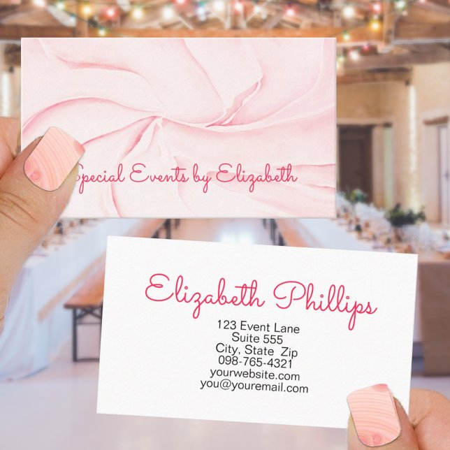 Rosy Watercolor Swirl Event Planner Beruflich Visitenkarte (Von Creator hochgeladen)