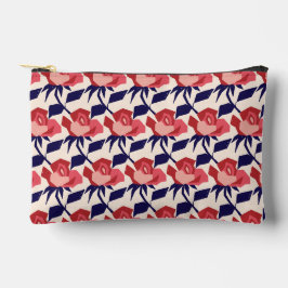 Rosy Whimsy Red Navy Print Cut Nähen Klein Zubehörtasche