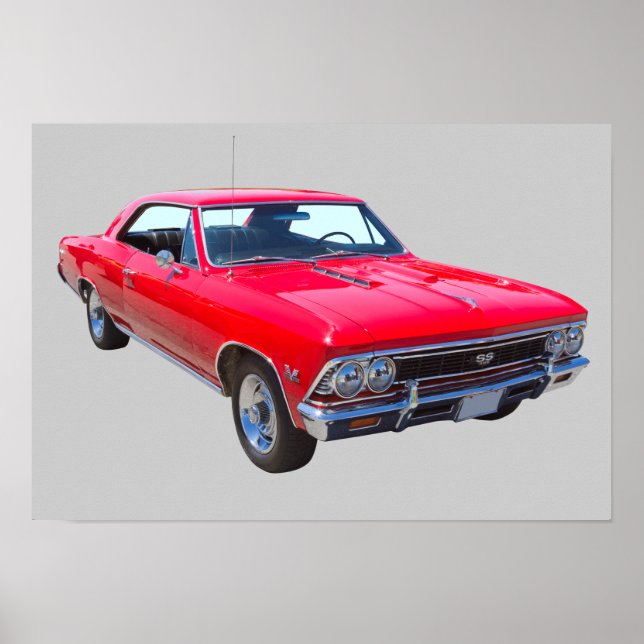 Rot 1966 Chevy Chevelle SS 396 Poster (Vorne)
