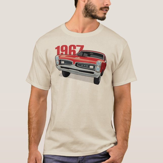 Rot 1967 Pontiacs GTO T-Shirt (Vorderseite)