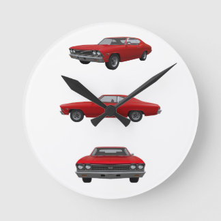 Rot 1968 Chevelle SS: Runde Wanduhr