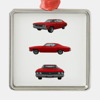 Rot 1968 Chevelle SS: Silbernes Ornament