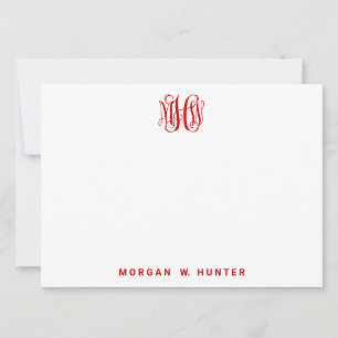 Rot 3 Anfangsreben-Schrift-Monogramm DIY BG Dankeskarte